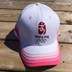 Olympics 2008 Beijing Baseball Cap Hat Pink NWOT Vintage‎ Embroidered Retro